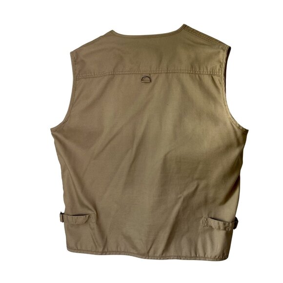 Guide Gear XL Khaki Field Vest With Zippered Pockets & American Flag Patch - Picture 3 of 6